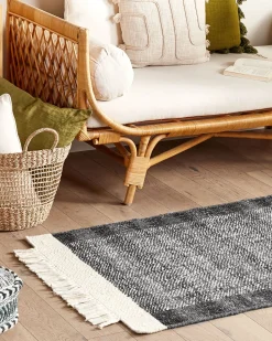 Conjunto De 2 Almofadas Decorativas Em Algodao Creme Com Padrao Abstrato 45 X 45 Cm Pleione