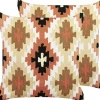 Conjunto De 2 Almofadas Decorativas Bordadas Algodao Multicolor 50 X 50 Cm Serampore