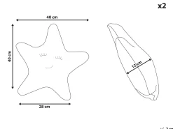 Conjunto De 2 Almofadas Decorativas Em Forma De Estrela Cinzenta 40 X 40 Cm Bhopal