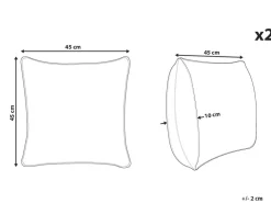 Conjunto De 2 Almofadas Decorativas Em Preto E Branco 45 X 45 Cm Shadrack