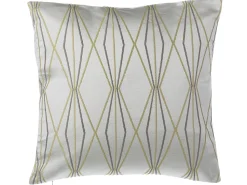 Conjunto De 2 Almofadas Decorativas Padrao Geometrico 45 X 45 Cm Cinzento E Verde Fennel