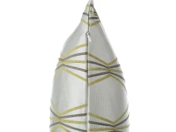 Conjunto De 2 Almofadas Decorativas Padrao Geometrico 45 X 45 Cm Cinzento E Verde Fennel