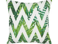 Conjunto De 2 Almofadas De Jardim Branco E Verde 45 X 45 Cm Brento