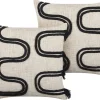 Conjunto De 2 Almofadas Decorativas Em Algodao Creme E Preto 45 X 45 Cm Fuchsia