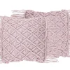 Conjunto De 2 Almofadas Decorativas Em Macrame De Algodao Rosa 40 X 40 Cm Yaniklar