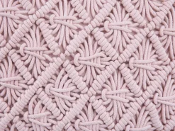 Conjunto De 2 Almofadas Decorativas Em Macrame De Algodao Rosa 40 X 40 Cm Yaniklar