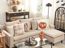 Conjunto De 2 Almofadas Decorativas Em Veludo Creme 45 X 45 Cm Mortesti