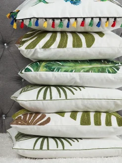 Conjunto De 2 Almofadas Decorativas Com Motivo De Aves 45 X 45 Cm Mallow