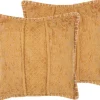 Conjunto De 2 Almofadas Decorativas Algodao E Viscose Amarela Com Relevo 45 X 45 Cm Kavalam