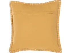 Conjunto De 2 Almofadas Decorativas Algodao E Viscose Amarela Com Relevo 45 X 45 Cm Kavalam