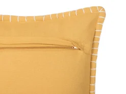 Conjunto De 2 Almofadas Decorativas Algodao E Viscose Amarela Com Relevo 45 X 45 Cm Kavalam