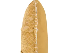 Conjunto De 2 Almofadas Decorativas Algodao E Viscose Amarela Com Relevo 45 X 45 Cm Kavalam