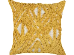 Conjunto De 2 Almofadas Decorativas Tufadas Em Algodao Amarelo 45 X 45 Cm Alcea
