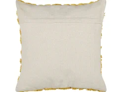 Conjunto De 2 Almofadas Decorativas Tufadas Em Algodao Amarelo 45 X 45 Cm Alcea