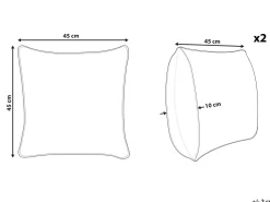 Conjunto De 2 Almofadas Decorativas Tufadas Em Algodao Amarelo 45 X 45 Cm Alcea