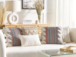 Conjunto De 2 Almofadas Decorativas Em Algodao Multicolor 45 X 45 Cm Bouvardia