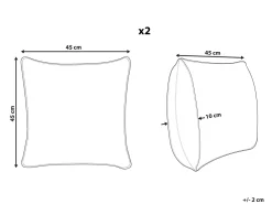 Conjunto De 2 Almofadas Decorativas Em Pele Castanha Escura 45 X 45 Cm Marady
