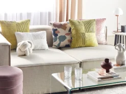 Conjunto De 2 Almofadas Decorativas Em Bombazine Verde 43 X 43 Cm Millet