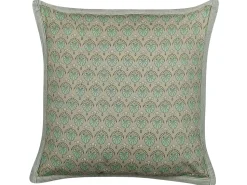 Conjunto De 2 Almofadas Decorativas Com Padrao De Folha Em Algodao Verde 45 X 45 Cm Pictus