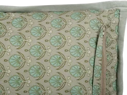 Conjunto De 2 Almofadas Decorativas Com Padrao De Folha Em Algodao Verde 45 X 45 Cm Pictus