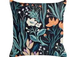 Conjunto De 2 Almofadas Decorativas Padrao Floral Veludo Verde E Preto 45 X 45 Cm Osmunda