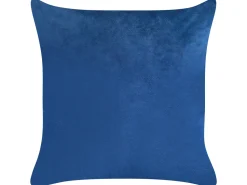 Conjunto De 2 Almofadas Decorativas Em Veludo Azul 45 X 45 Cm Talinum