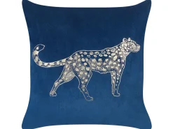 Conjunto De 2 Almofadas Decorativas Em Veludo Azul Marinho 45 X 45 Cm Marula