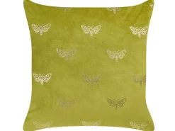Conjunto De 2 Almofadas Decorativas Em Veludo Verde Claro 45 X 45 Cm Yuzuri