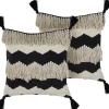 Conjunto De 2 Almofadas Decorativas Em Algodao Creme E Pretas 45 X 45 Cm Hydrangea
