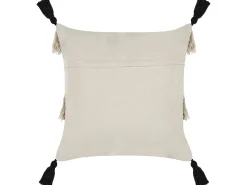 Conjunto De 2 Almofadas Decorativas Em Algodao Creme E Pretas 45 X 45 Cm Hydrangea