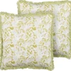 Conjunto De 2 Almofadas Decorativas Verde Claro E Branco 45 X 45 Cm Filix