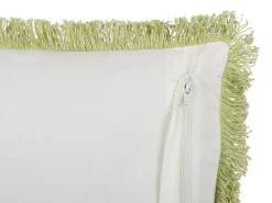 Conjunto De 2 Almofadas Decorativas Verde Claro E Branco 45 X 45 Cm Filix