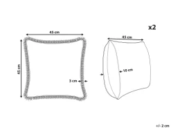Conjunto De 2 Almofadas Decorativas Verde Claro E Branco 45 X 45 Cm Filix