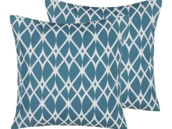 Conjunto De 2 Almofadas De Jardim 45 X 45 Cm Azul Anagni