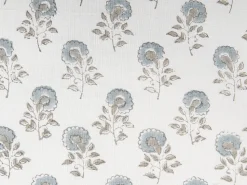 Conjunto De 2 Almofadas Decorativas Com Padrao Floral E Borlas Em Algodao Branco A Azul 45 X 45 Cm Cornus