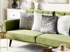 Conjunto De 2 Almofadas Decorativas De Veludo 45 X 45 Cm Cinzento Hosta