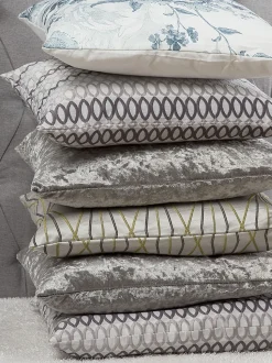 Conjunto De 2 Almofadas Decorativas De Veludo 45 X 45 Cm Cinzento Hosta