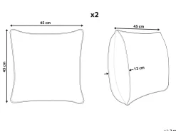 Conjunto De 2 Almofadas Decorativas Brancas 45 X 45 Cm Meadowfoam