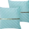 Conjunto De 2 Almofadas Decorativas Em Veludo Azul Claro 45 X 45 Cm Coneflower