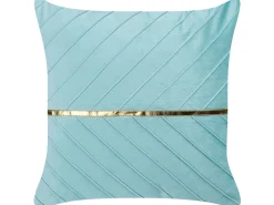 Conjunto De 2 Almofadas Decorativas Em Veludo Azul Claro 45 X 45 Cm Coneflower