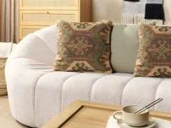 Conjunto De 2 Almofadas Decorativas Em Juta Multicolor 45 X 45 Cm Cumbum