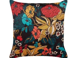 Conjunto De 2 Almofadas Decorativas Em Veludo Multicolor Com Padrao De Flores 45 X 45 Cm Protea