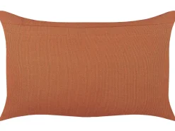 Conjunto De 2 Almofadas Decorativas Padrao Geometrico Em Algodao Laranja 35 X 55 Cm Orlaya