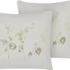 Conjunto De 2 Almofadas Decorativas Creme E Dourado 45 X 45 Cm Gomphrena