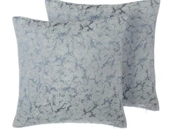 Conjunto De 2 Almofadas Decorativas 45 X 45 Cm Em Cinzento Wisteria