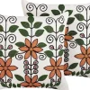 Conjunto De 2 Almofadas Decorativas Bordadas Em Algodao Multicolor 50 X 50 Cm Vellore