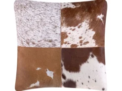 Conjunto De 2 Almofadas Decorativas Em Pele Castanha Clara 45 X 45 Cm Marady