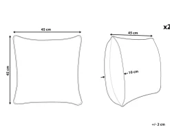 Conjunto De 2 Almofadas Decorativas Em Pele Castanha Clara 45 X 45 Cm Marady