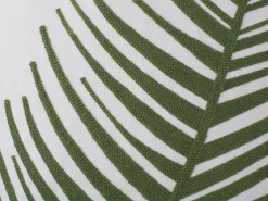 Conjunto De 2 Almofadas Decorativas Branca Com Folha De Palmeira Verde 45 X 45 Cm Azami