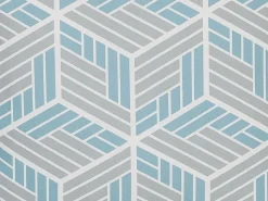 Conjunto De 2 Almofadas De Jardim Com Padrao Geometrico Cinzento E Azul 45 X 45 Cm Veggio